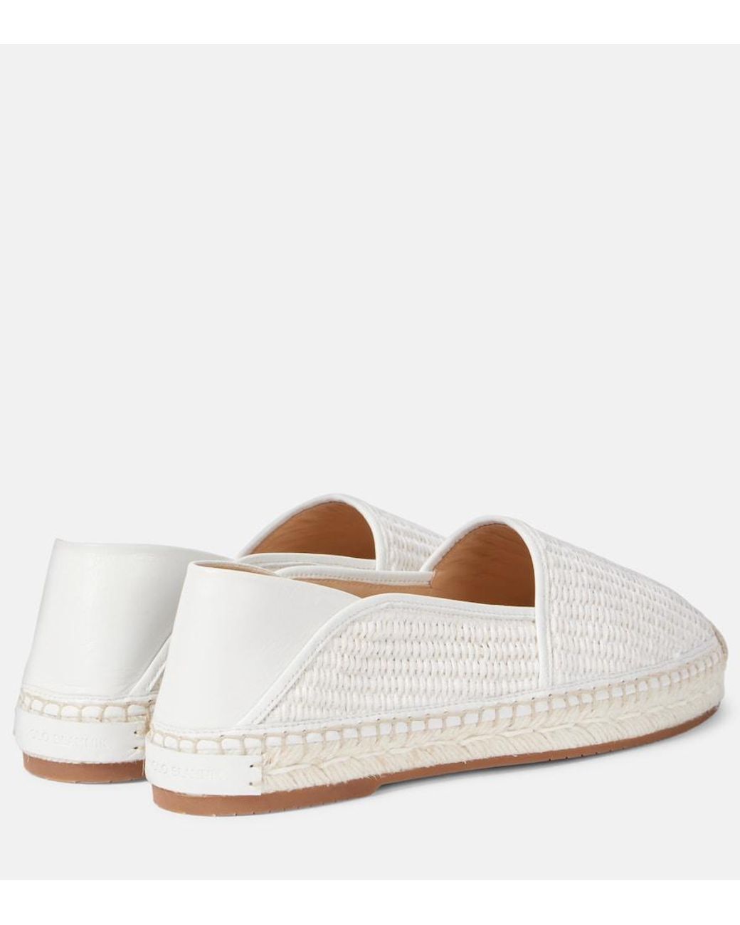 Manolo Blahnik White Espadra Raffia Espadrilles