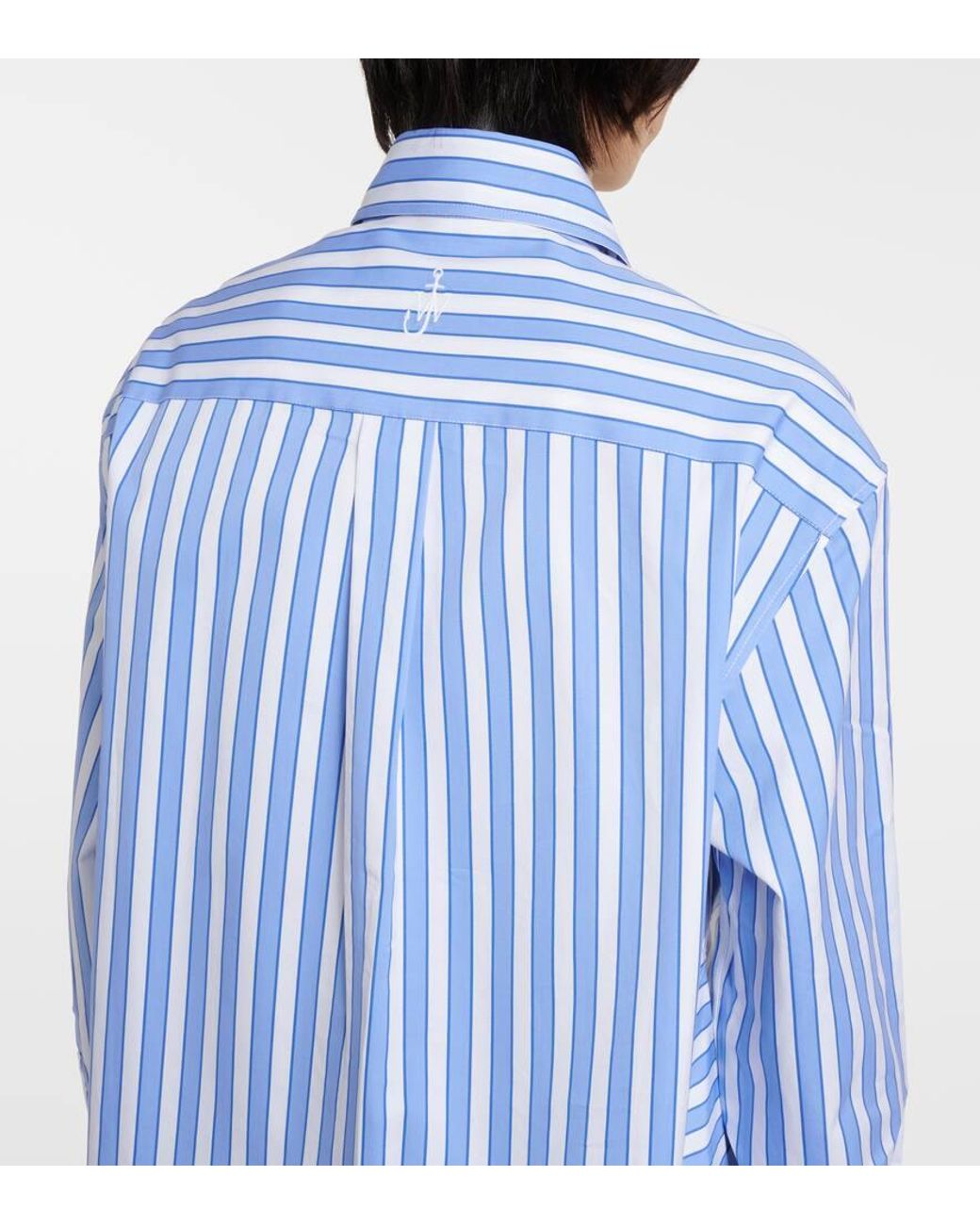 J.W. Anderson Blue Striped Peplum Cotton Shirt