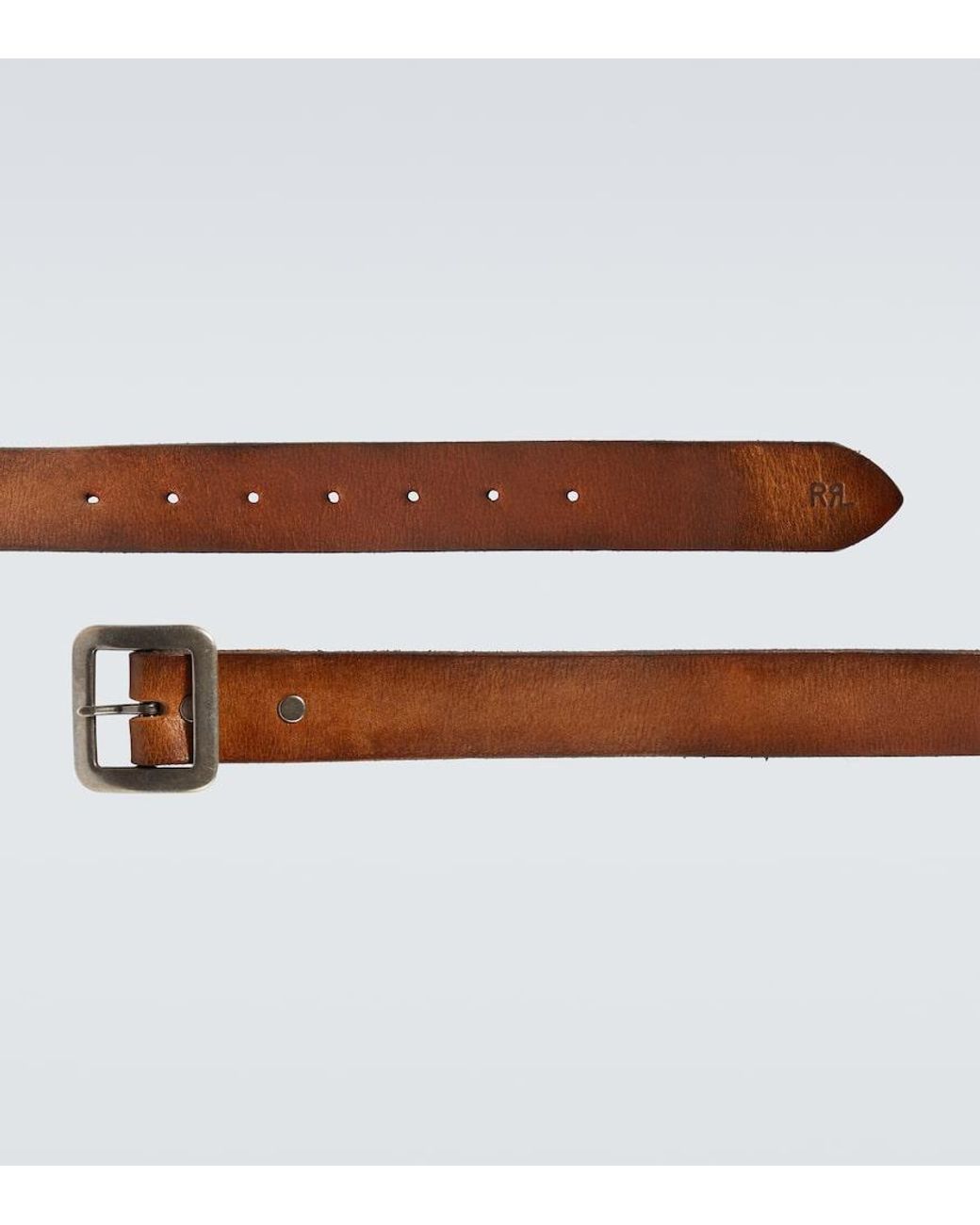 RRL Vincennes Medium Leather Belt in Brown for Men | Lyst