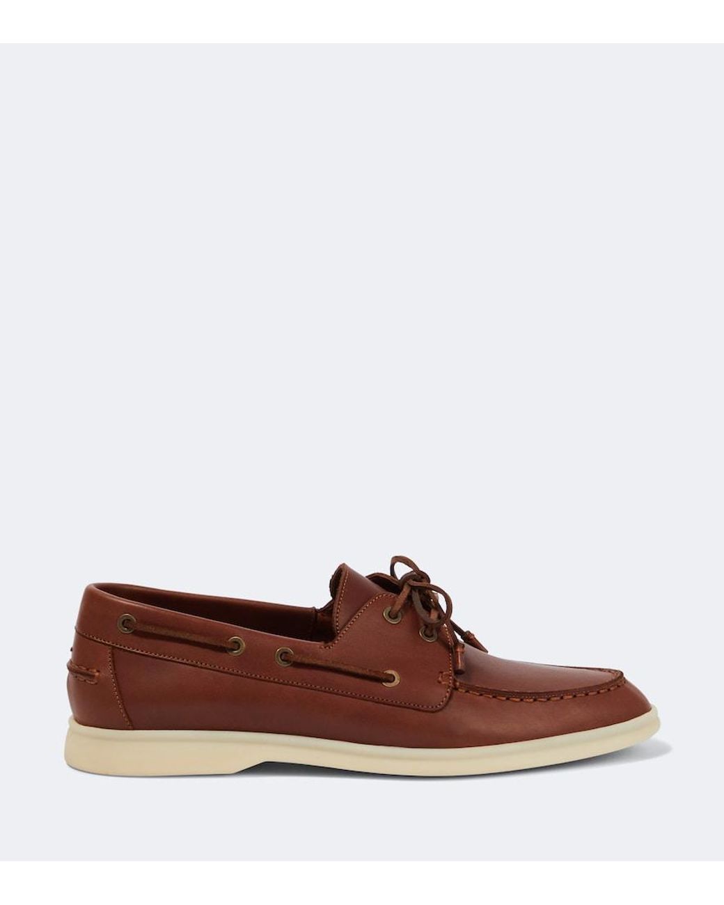 Loro Piana Brown Sea-Sail Walk Leather Loafers for men