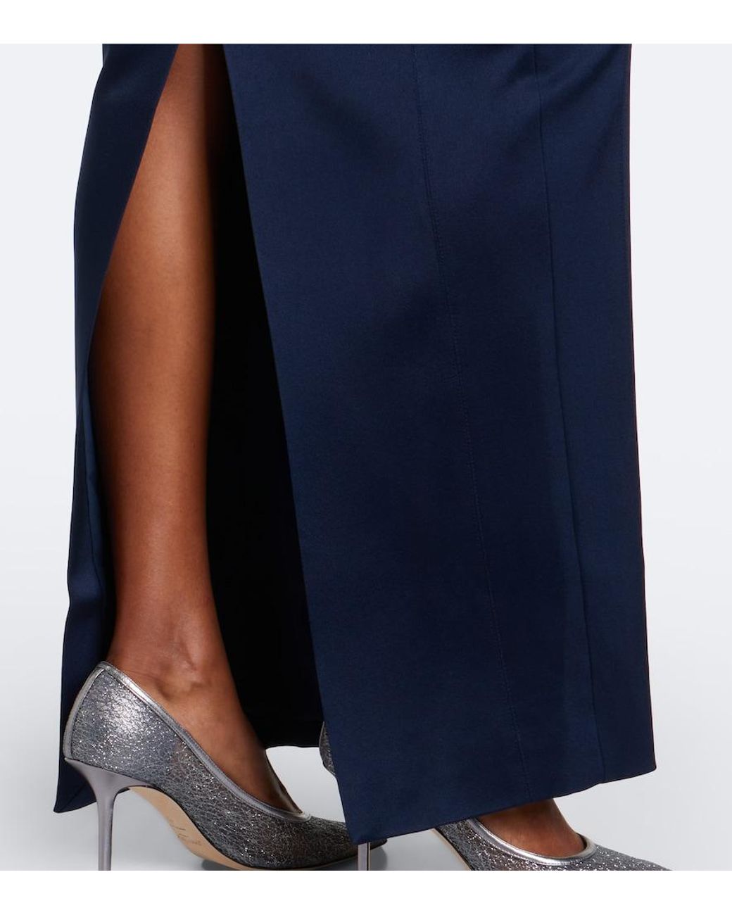 Rachel Gilbert Blue Oryx Embellished Crepe Gown