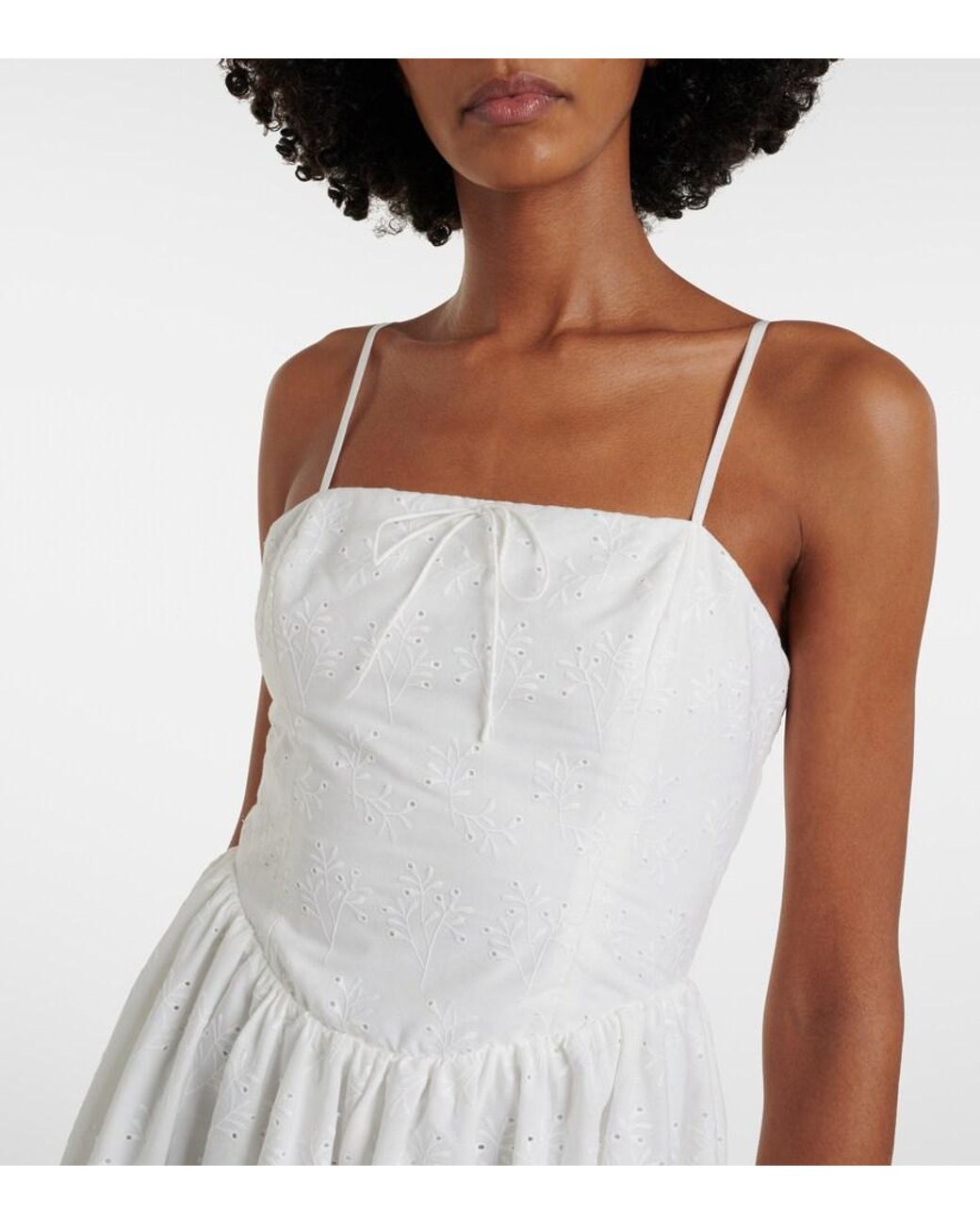 Faithfull The Brand White Tulla Broderie Anglaise Midi Dress