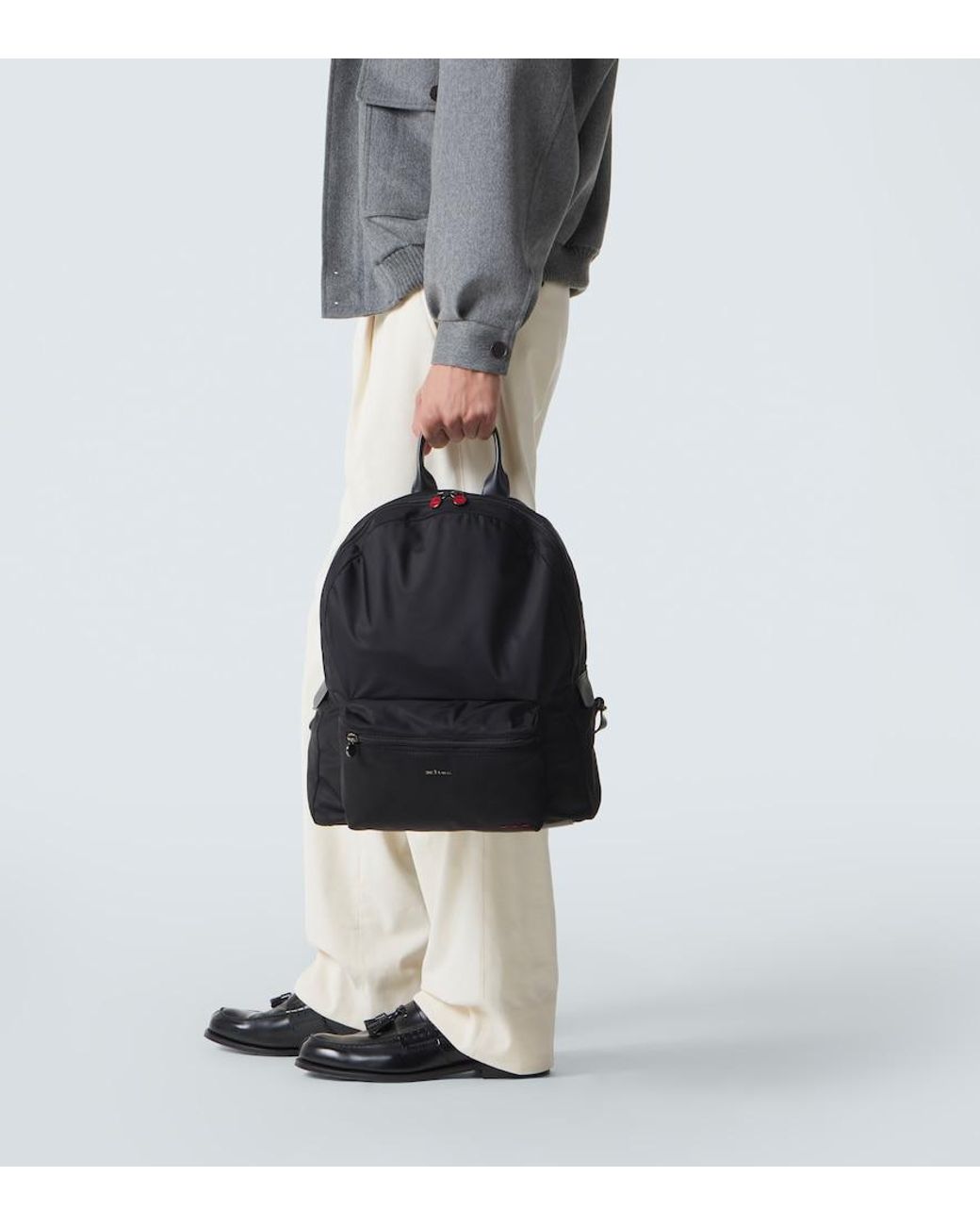 Kiton Black Logo Backpack for men