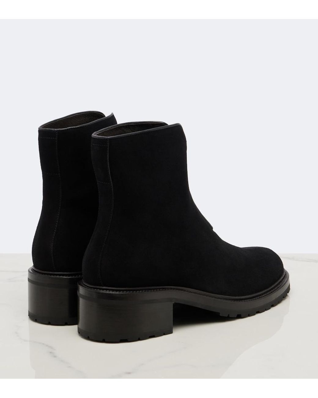 The Row Black Hike Suede Ankle Boots