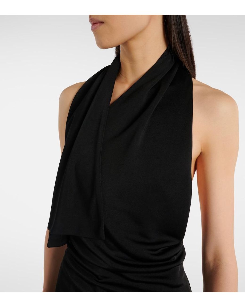 Khaite Black Loza Draped Top