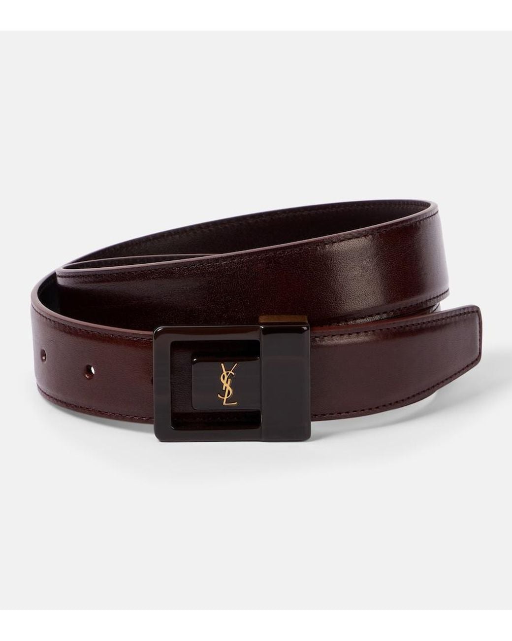 Saint Laurent Brown La 66 Leather Belt