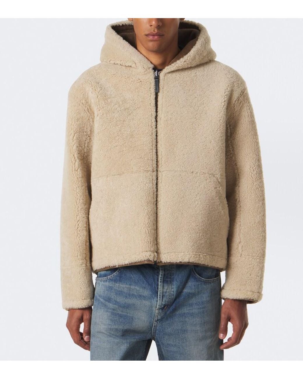 Yves Salomon Natural Reversible Shearling And Leather Jacket for men