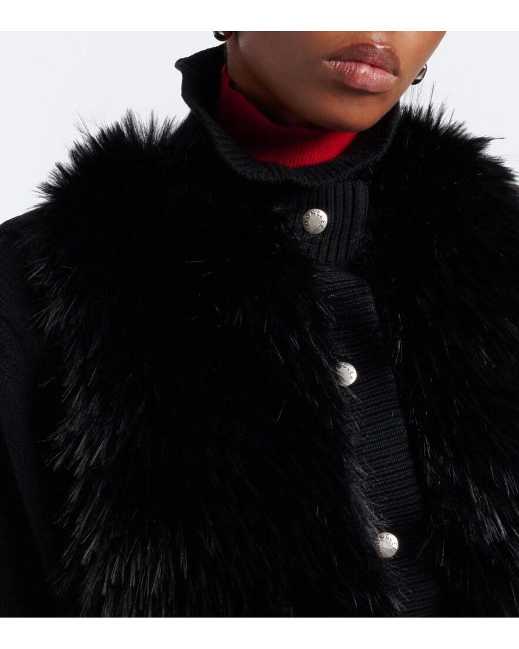 Moncler Black Down-Paneled Vest