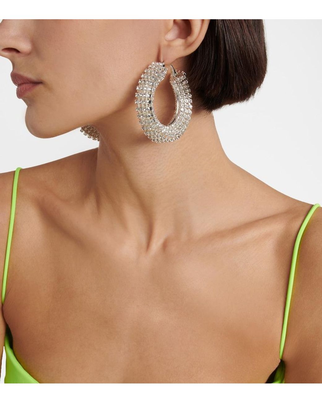 Magda Butrym White Crystal-Embellished Earrings