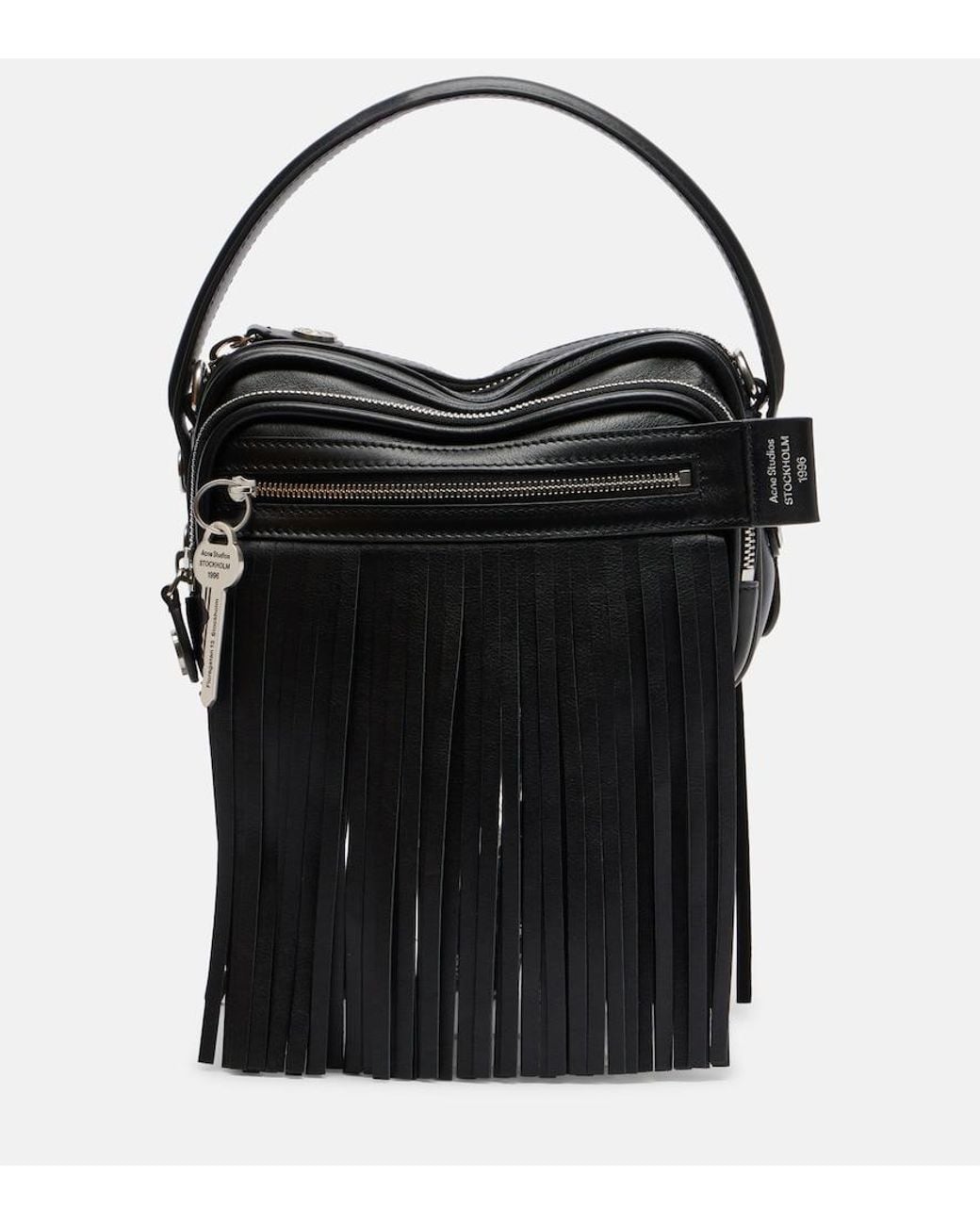 Acne Black Camero Kit Medium Leather Shoulder Bag