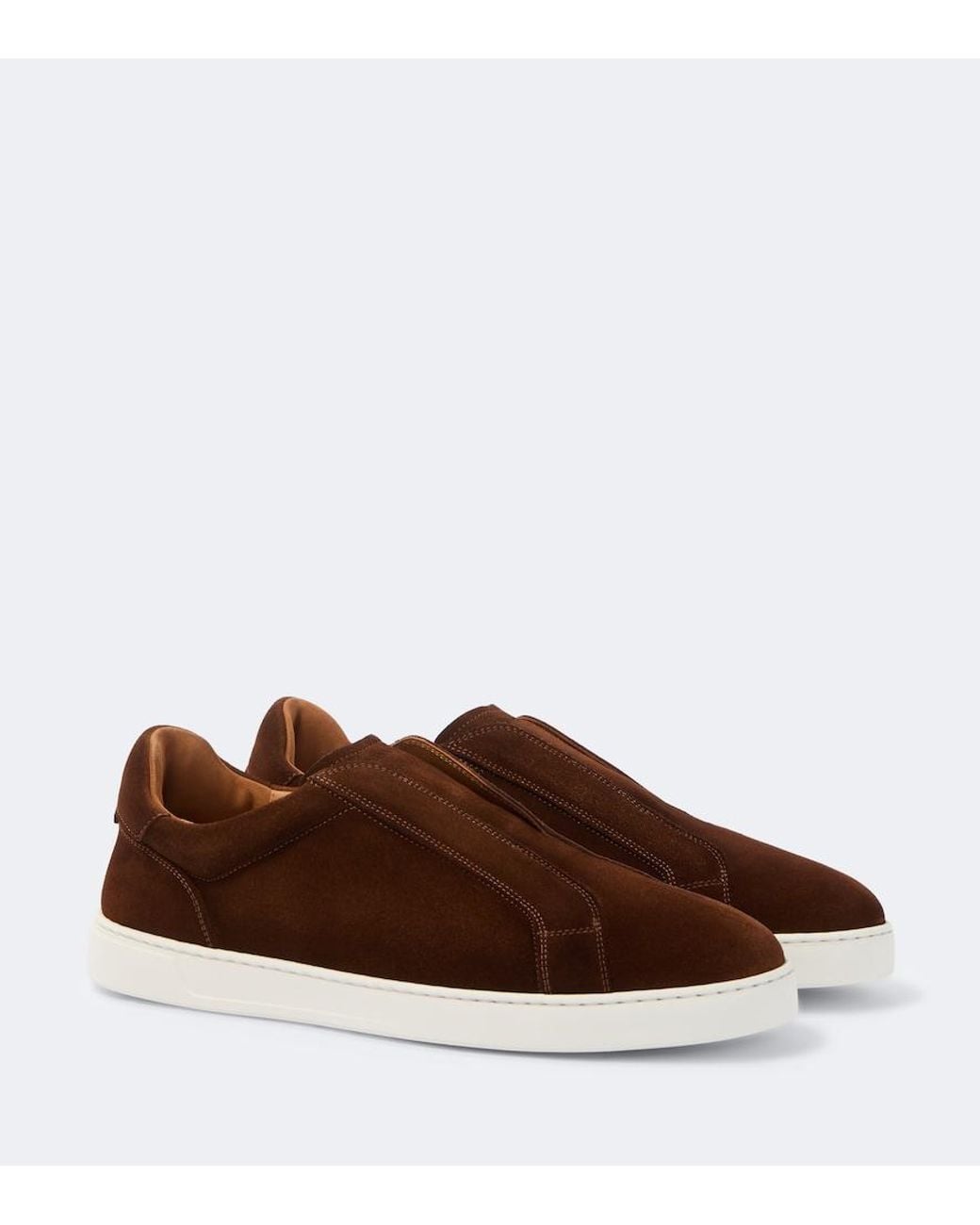 Magnanni Shoes Brown Kona Slip Suede Sneakers for men