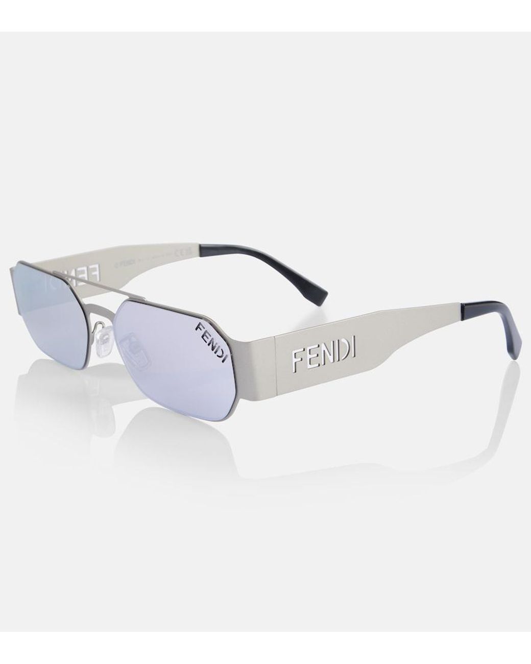 Fendi Blue Eckige Sonnenbrille