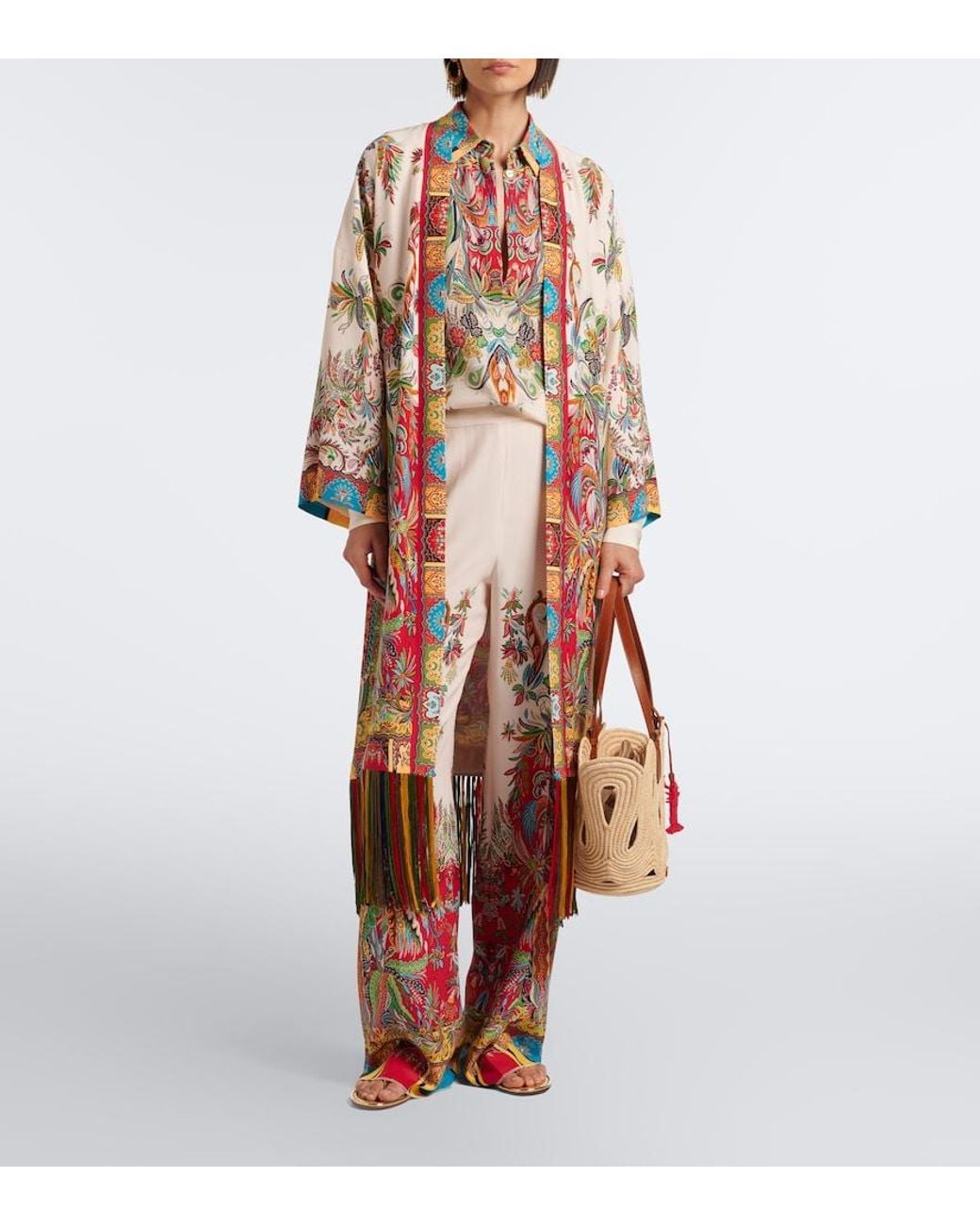 Aquazzura Natural Artiste Medium Raffia Tote Bag
