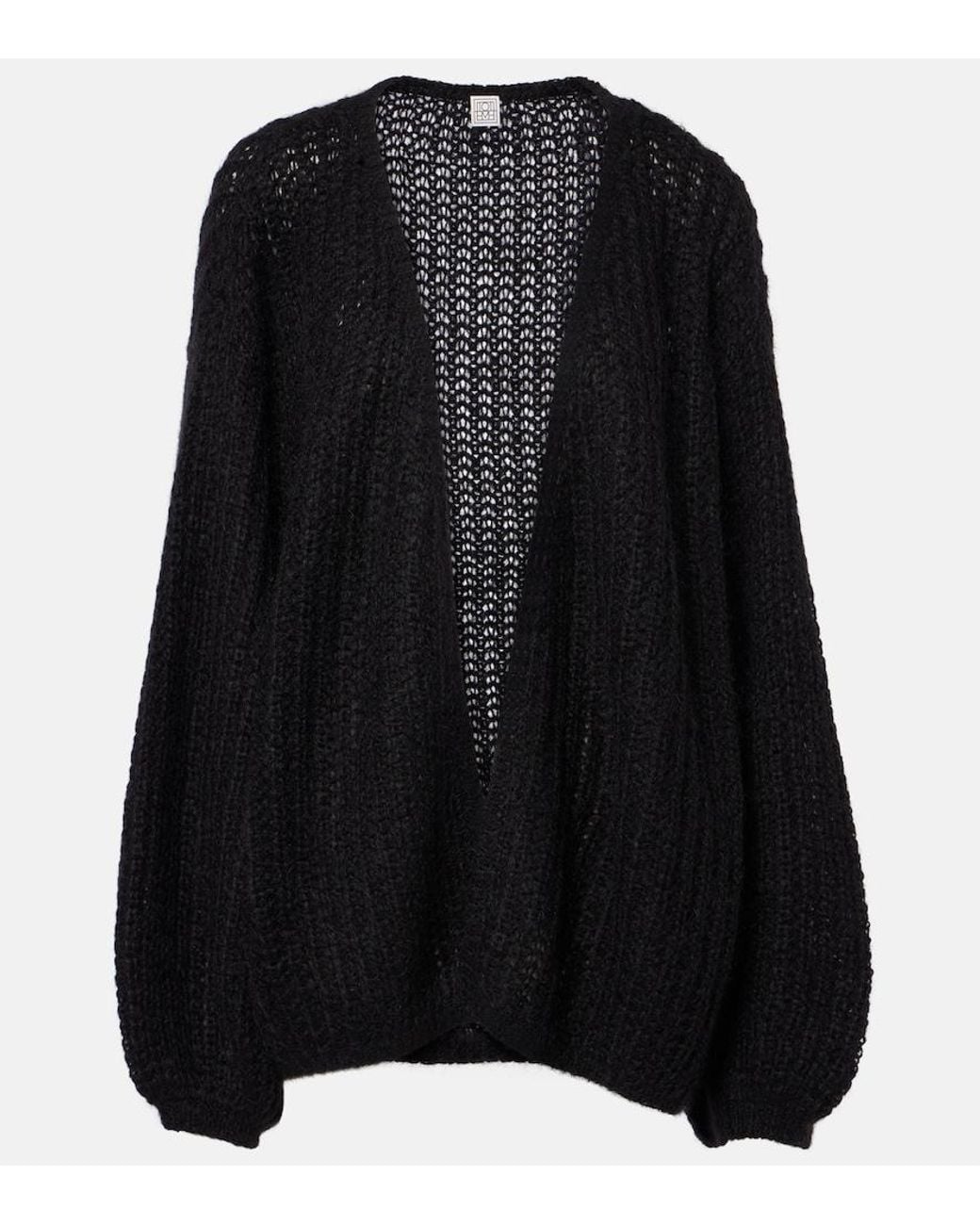 Totême Black Mohair And Wool-Blend Cardigan