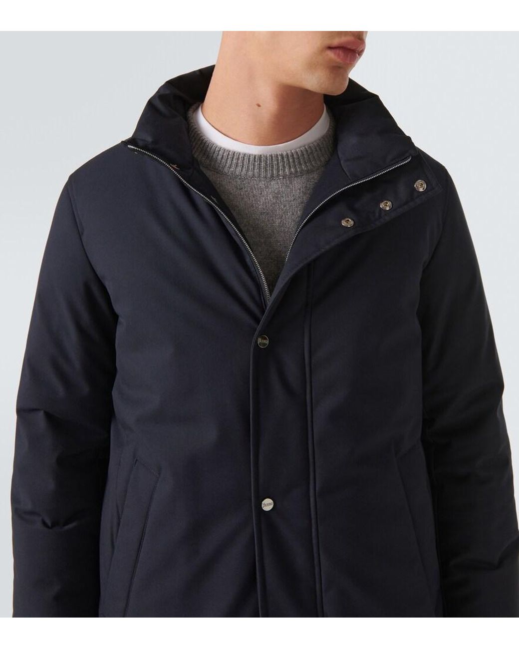 Herno Blue Paneled Down Coat for men