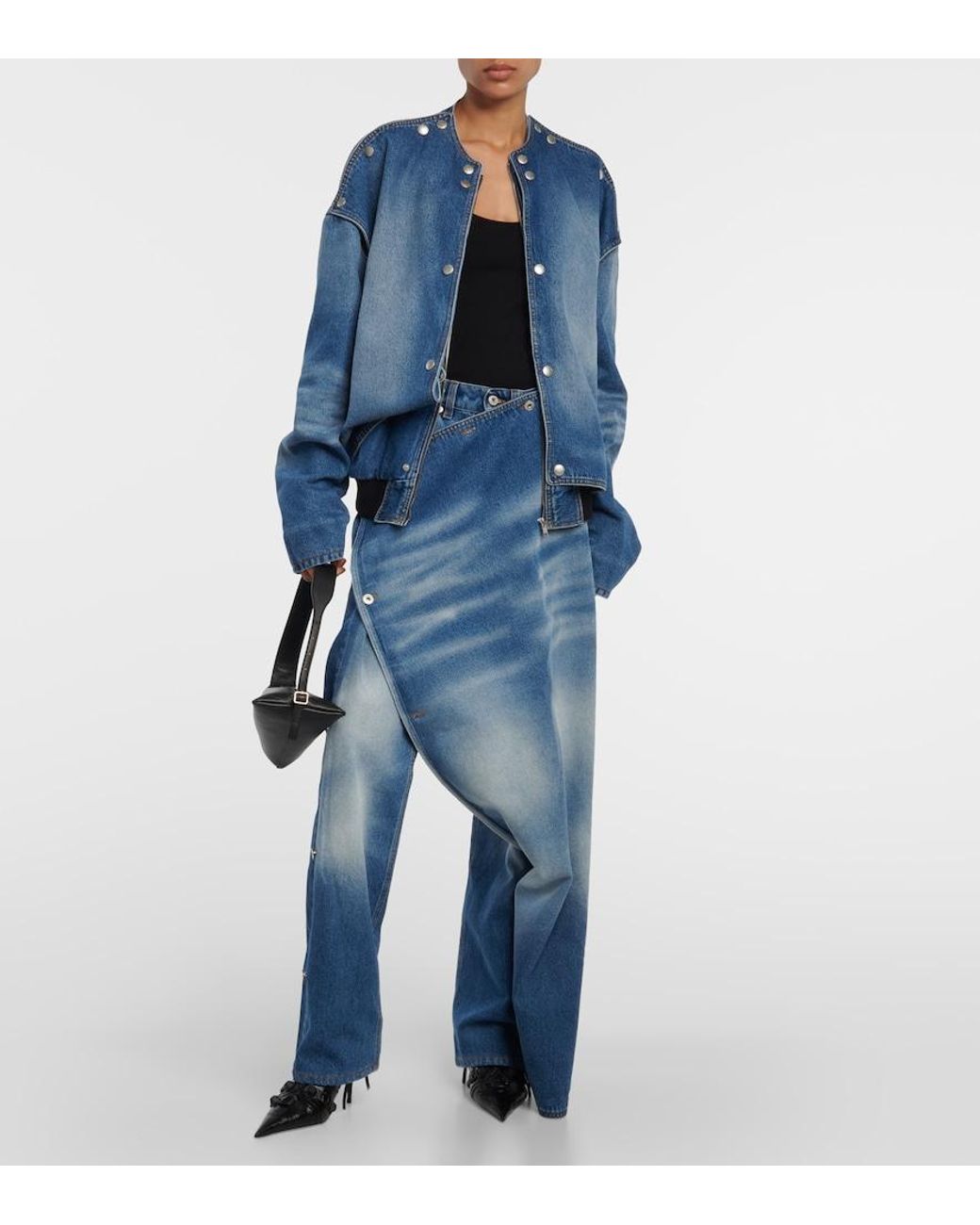 Y. Project Blue Snap Off Denim Bomber Jacket