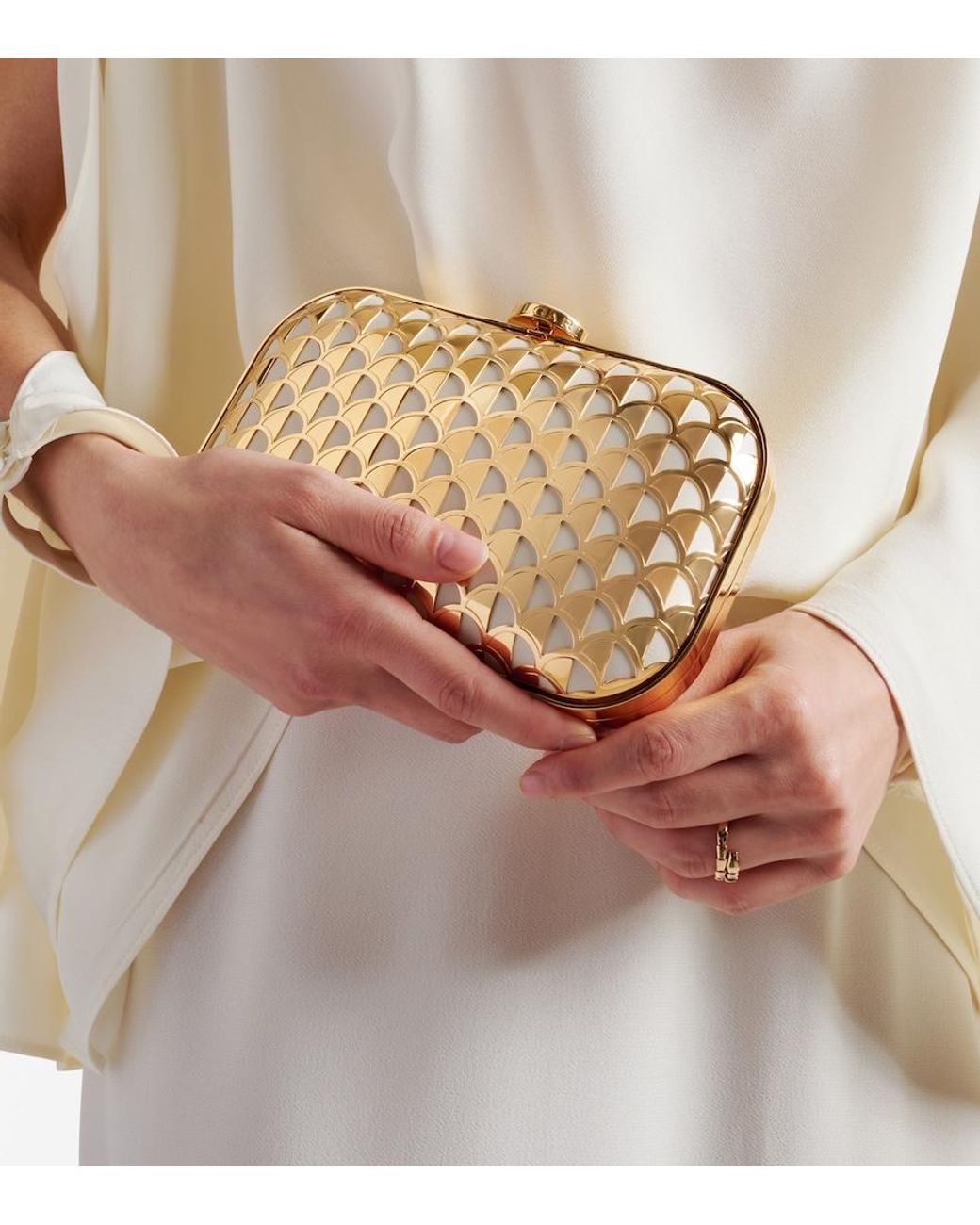 BVLGARI Natural Calla-Plated Clutch