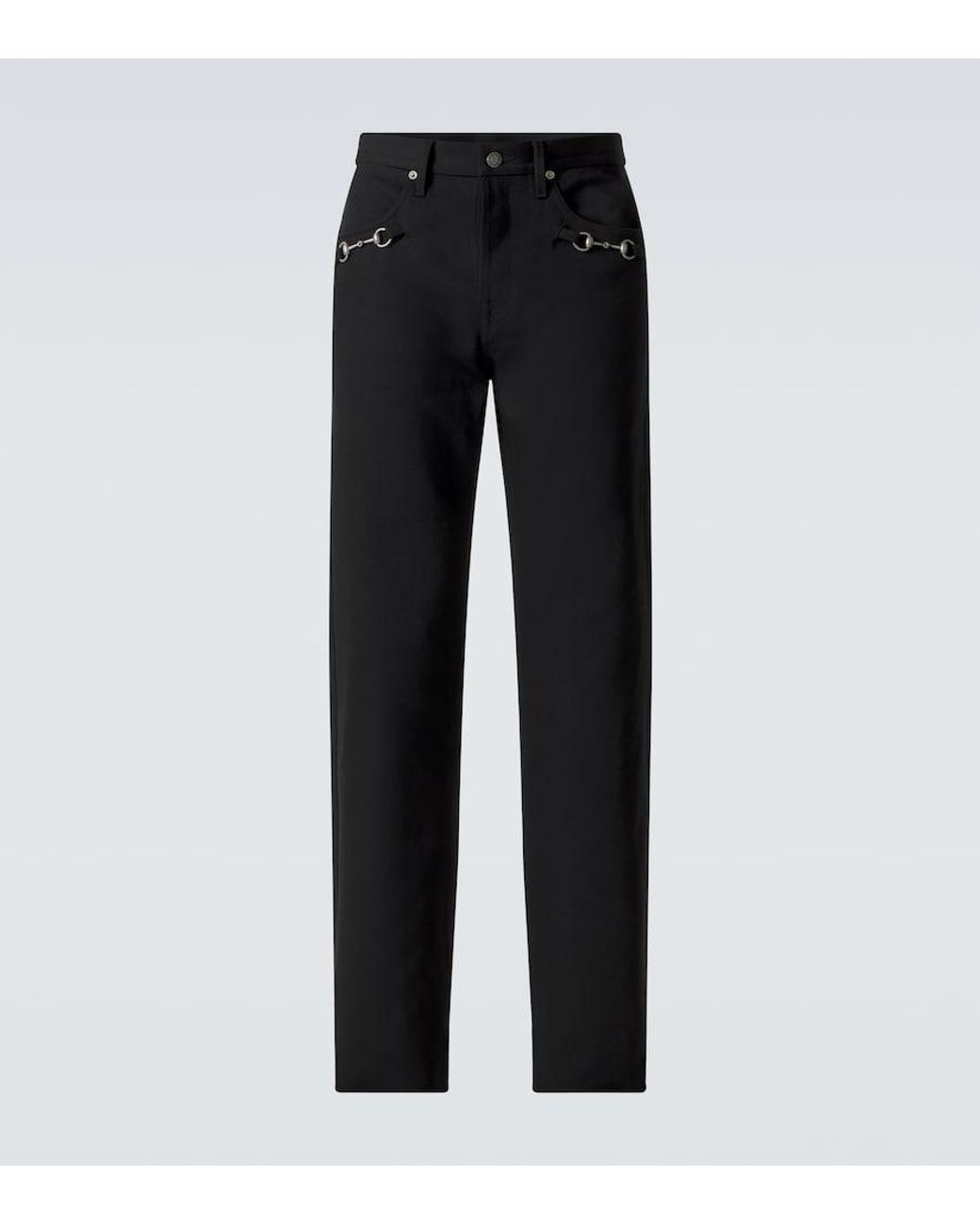Gucci Black Horsebit Flared Jeans for men