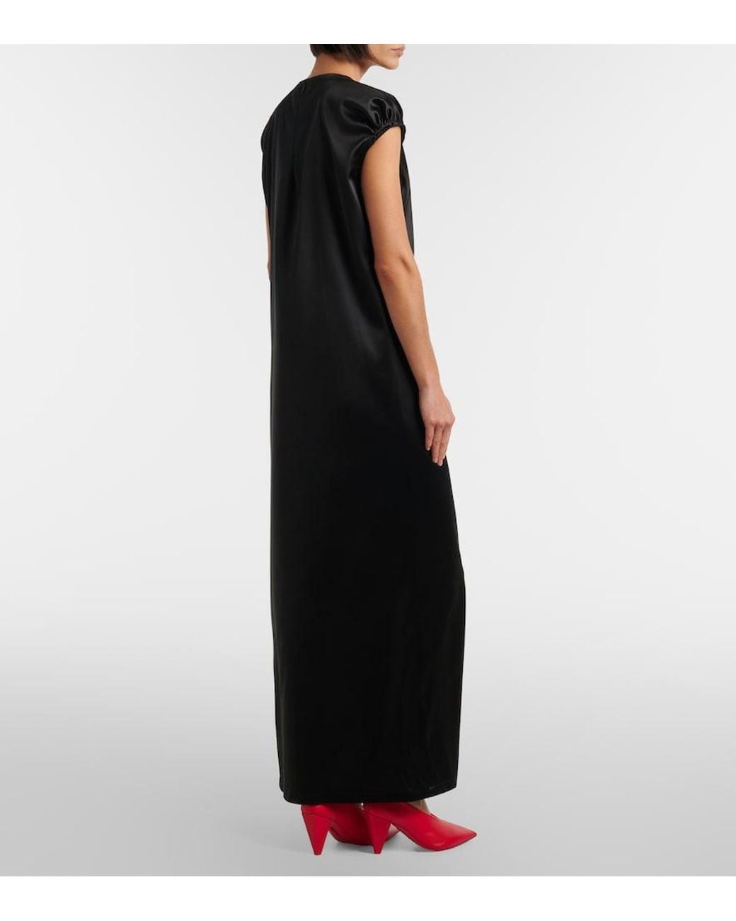 Loewe Black Silk-Blend Satin Maxi Dress