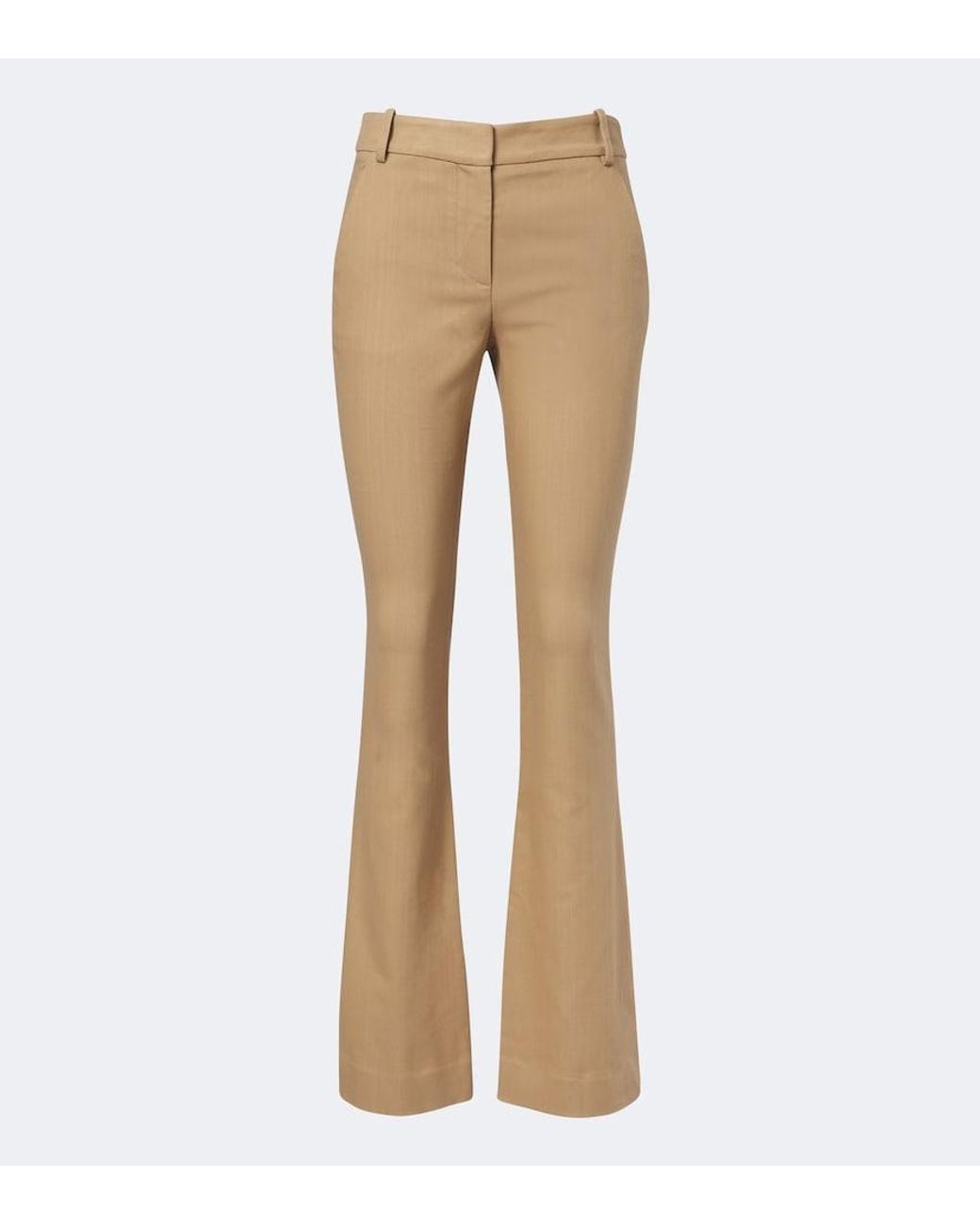 Veronica Beard Natural Corbette Twill Flared Pants