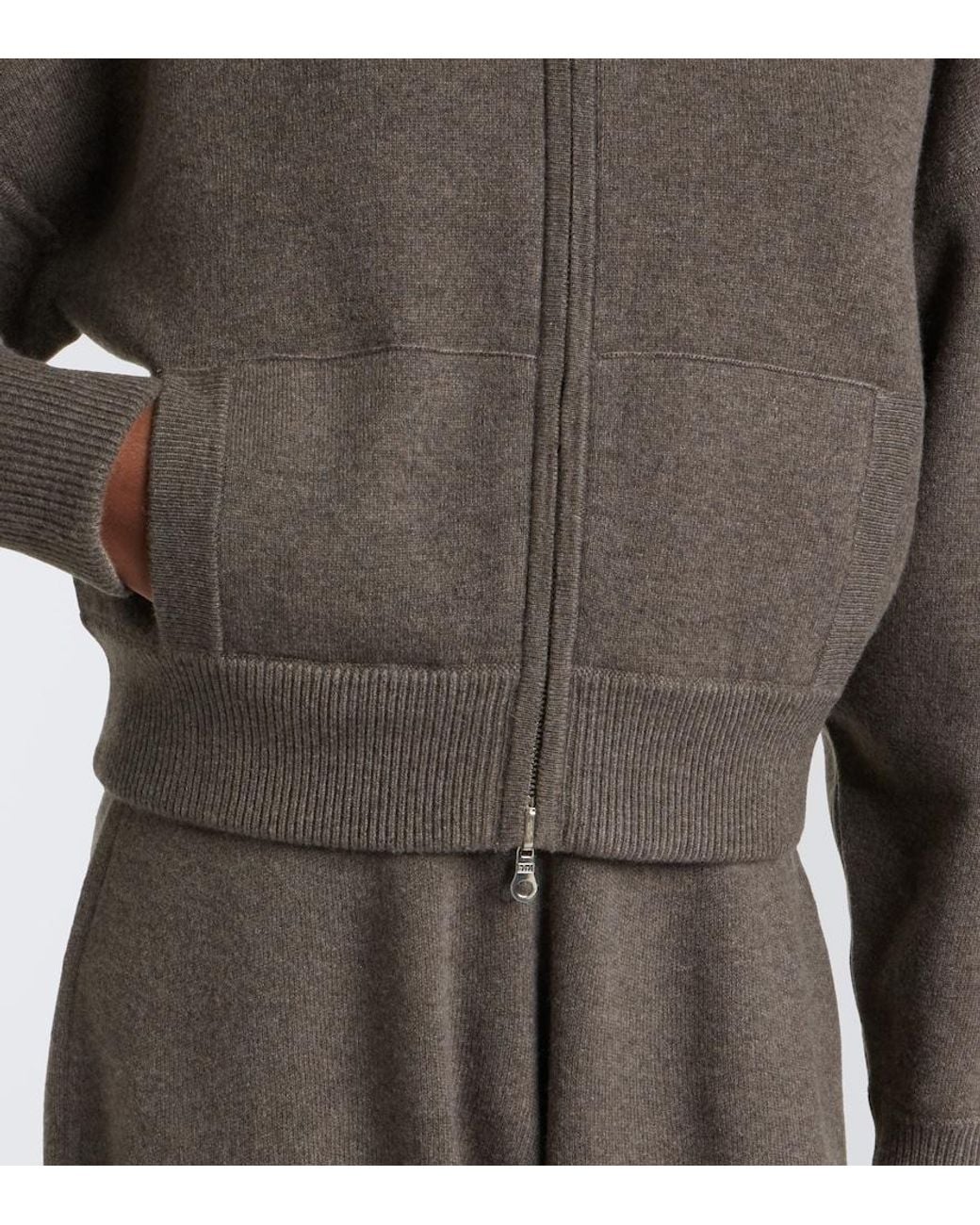 arch4 Brown New Jace Cashmere Zip-Up Cardigan