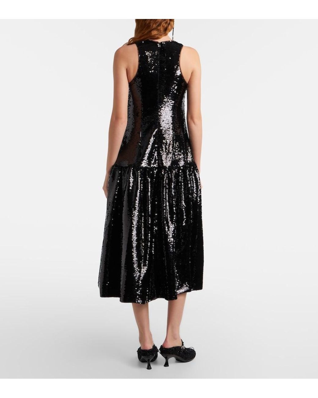 Simone Rocha Black Sequined Cocktail Dress