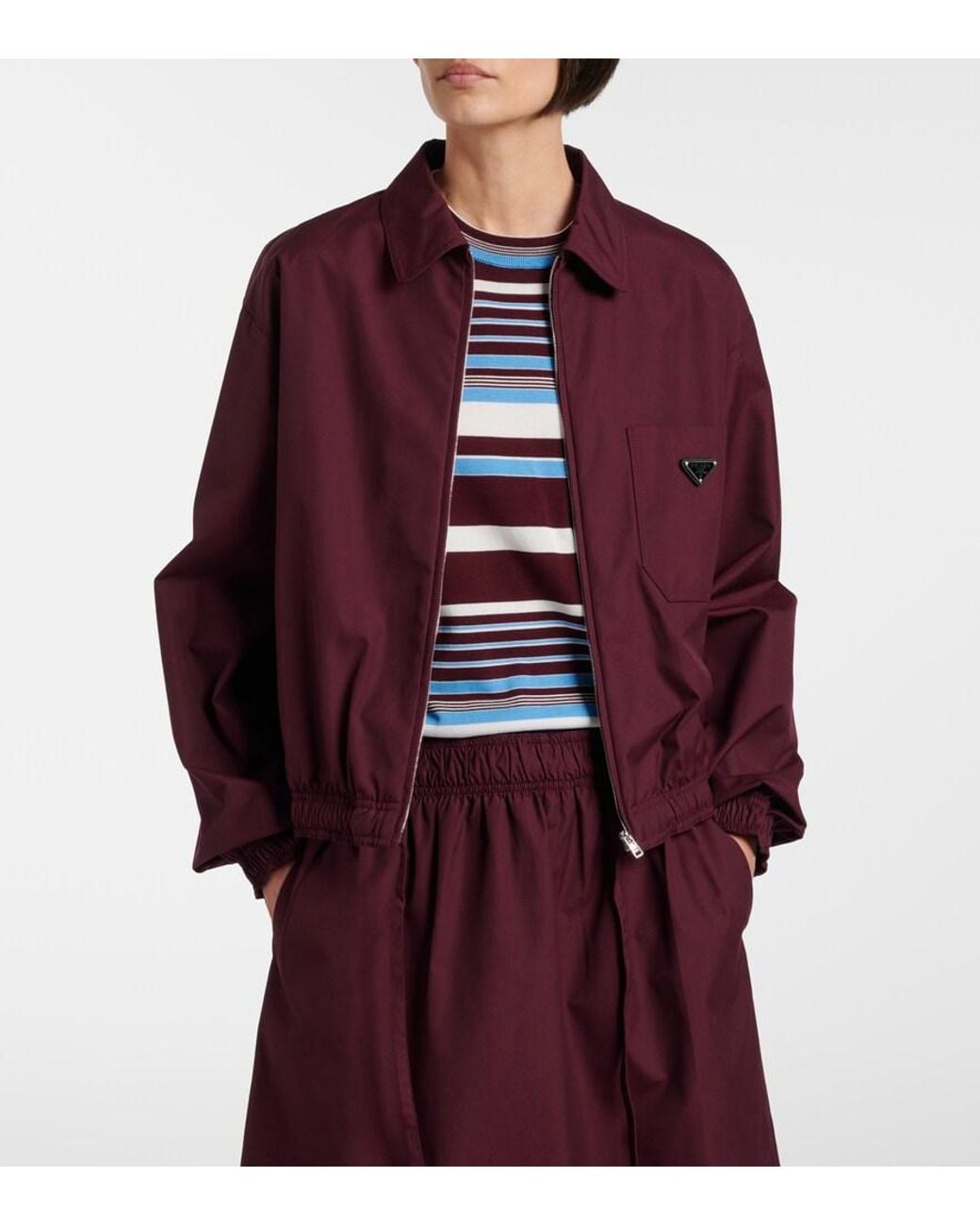 Prada Purple Logo Blouson Jacket