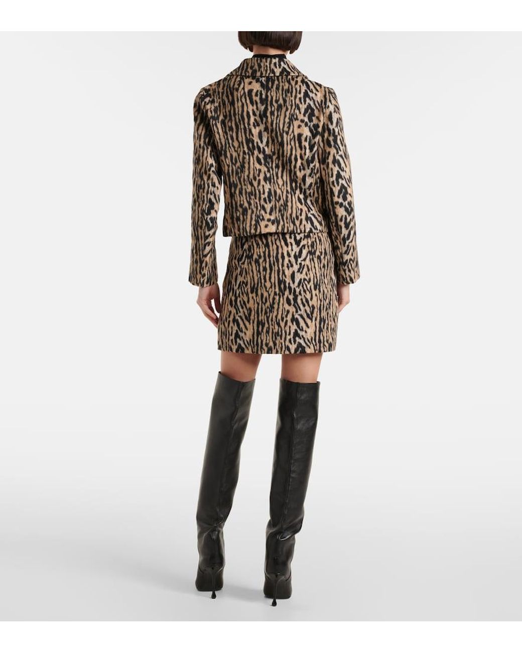 Rixo Black Leila Leopard-Print Jacket
