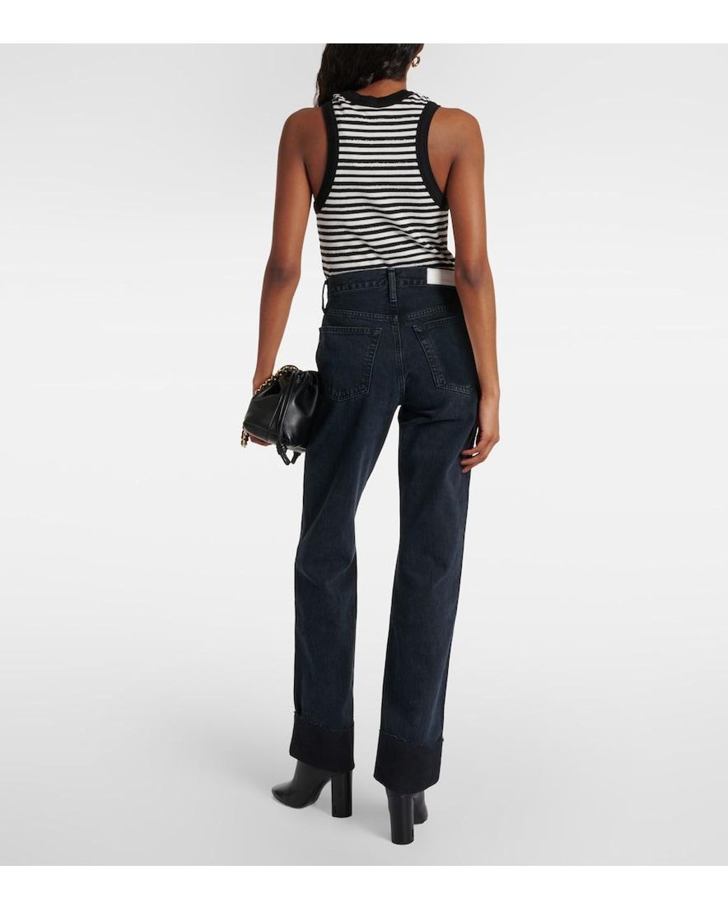 Re/done Blue High-Rise Straight Jeans
