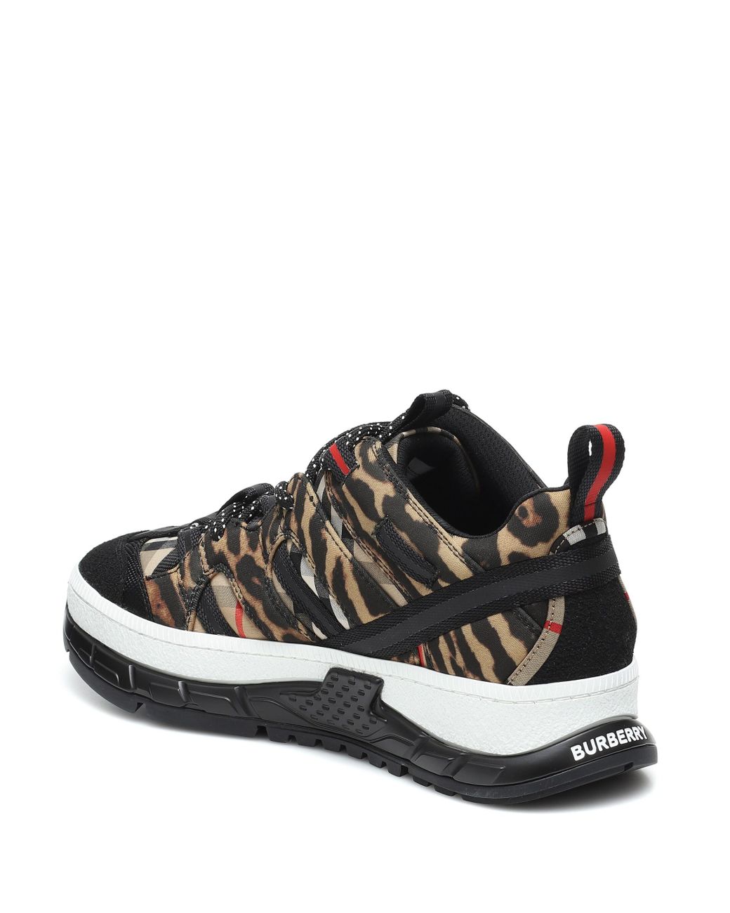 leopard print neoprene and cotton union sneakers