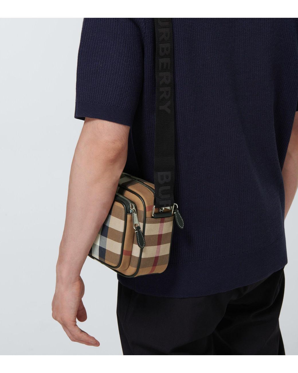 Burberry Paddy Checked Crossbody Bag in Metallic for Men Lyst