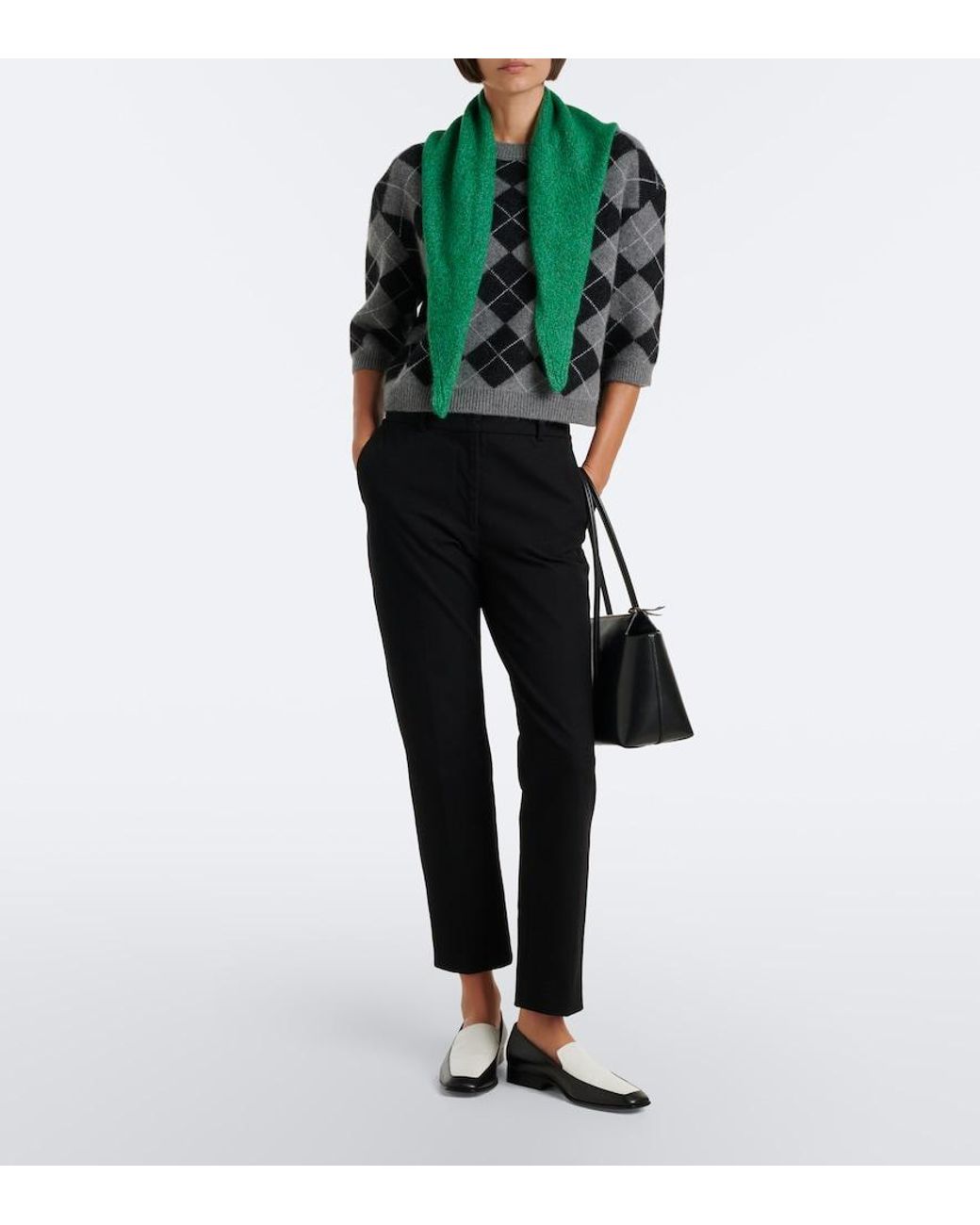 arch4 Black Karlie Argyle Cashmere Sweater