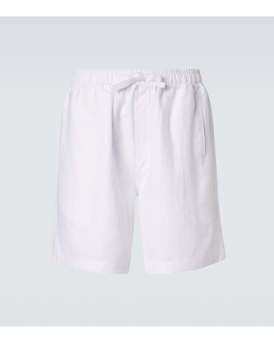 Saman Amel White Linen Shorts for men