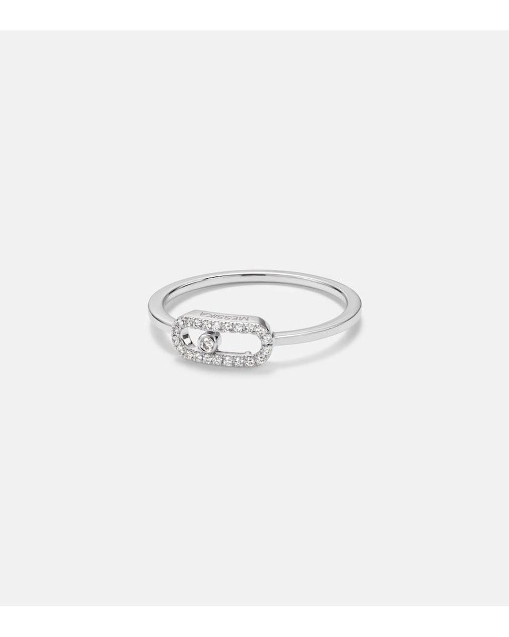 Messika White Move Uno 18Kt Ring With Diamonds