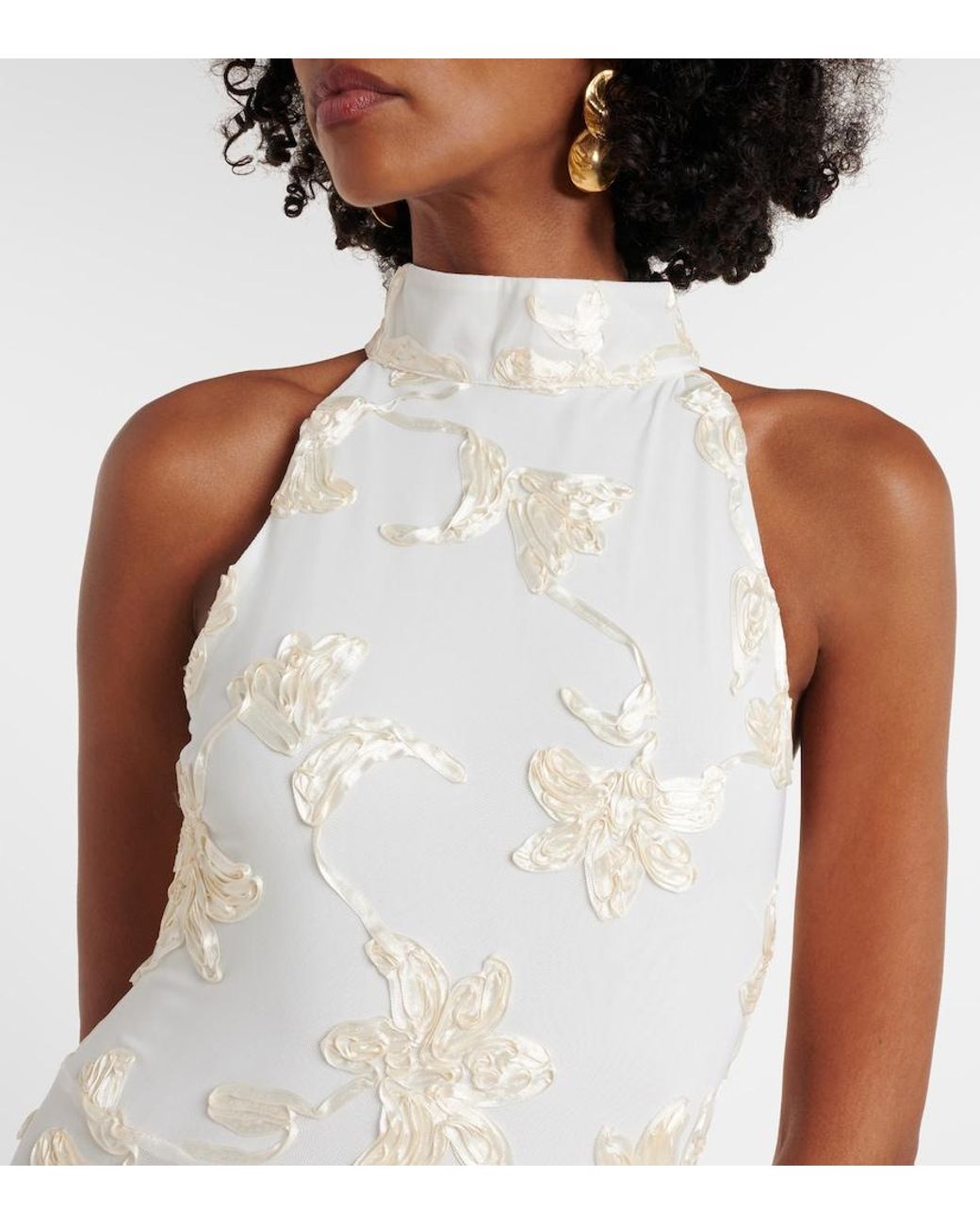 ROTATE BIRGER CHRISTENSEN Bridal Floral-Applique Maxi Dress in White | Lyst