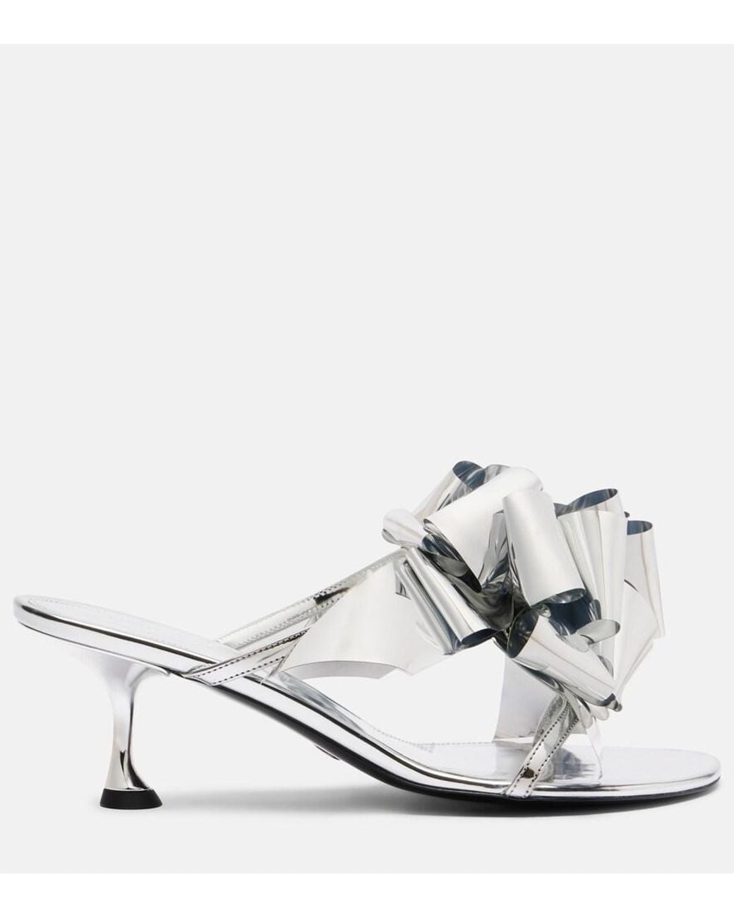 Proenza Schouler White Tee Souvenir Mirrored Leather Mules