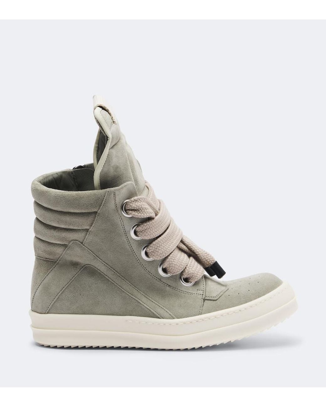 Rick Owens Gray Geobasket Suede High-Top Sneakers