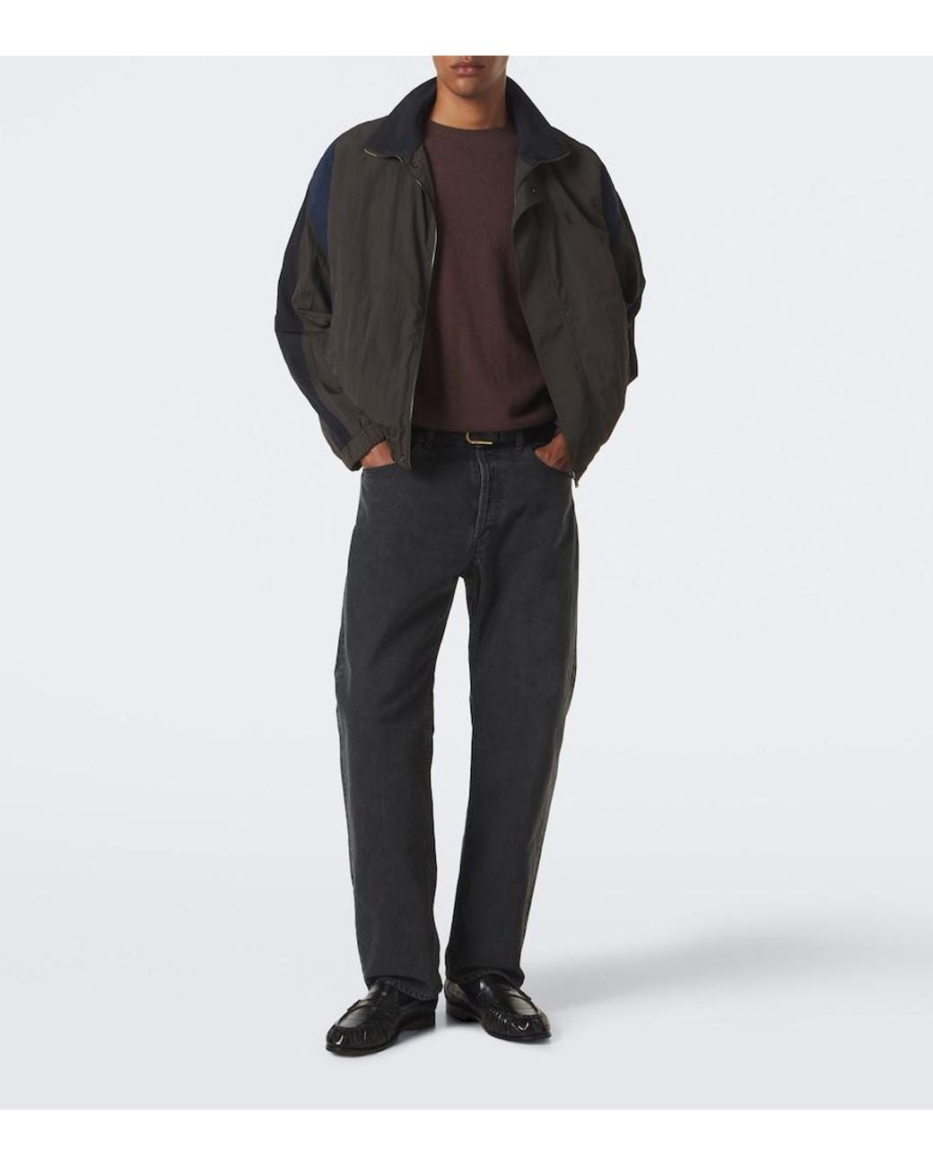 Saint Laurent Gray Cassandre Faille Jacket for men