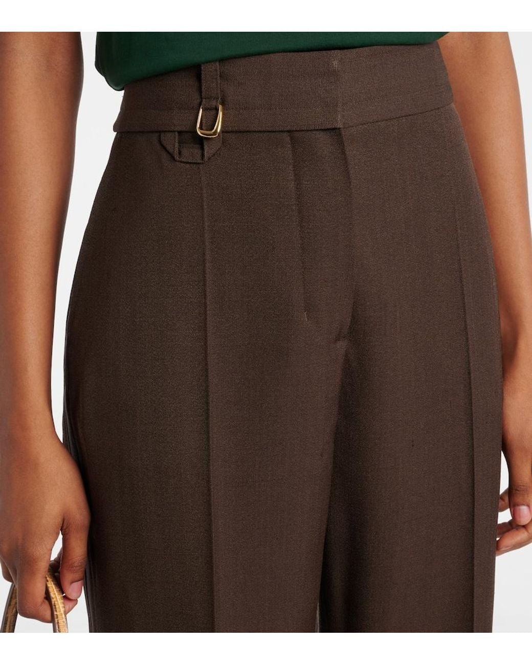 Jacquemus Brown Tibau High-Rise Straight Pants