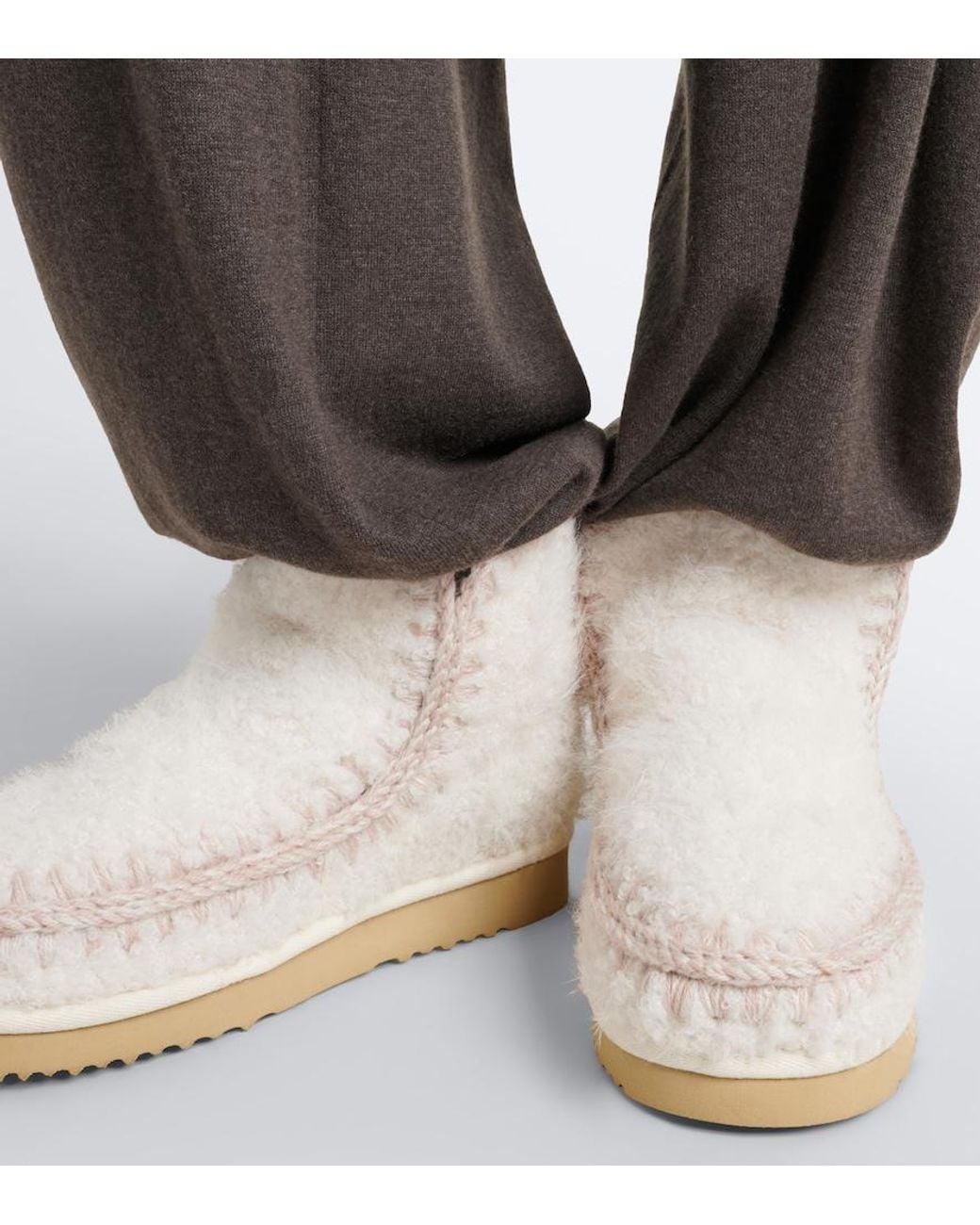 Mou White 18 Shearling Ankle Boots