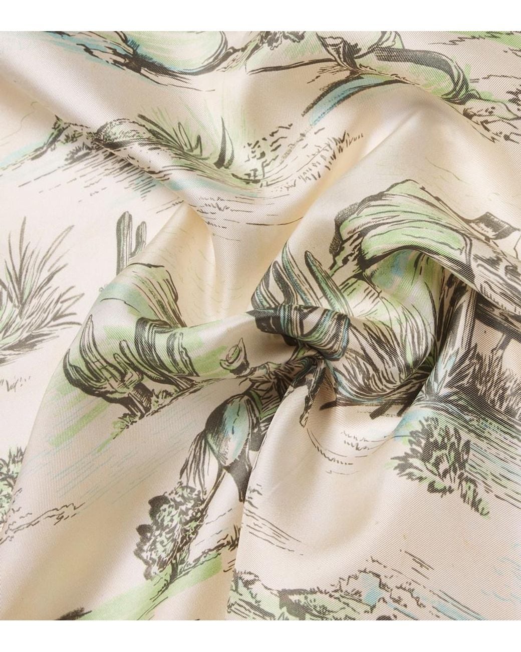 ALÉMAIS Metallic Scout Printed Silk Scarf