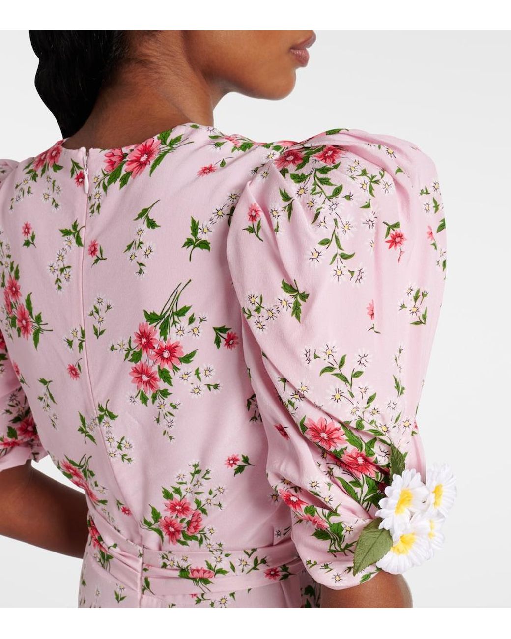 Rodarte Pink Floral Silk Cocktail Dress