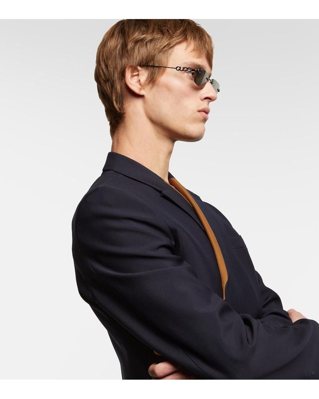 Gucci Gray Eckige Sonnenbrille