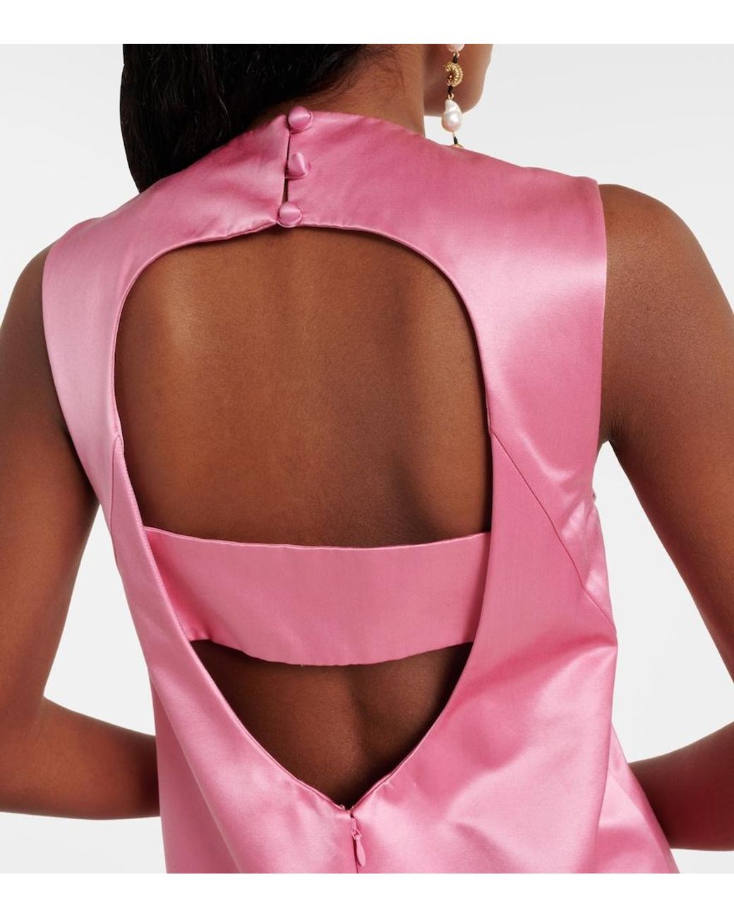 ALÉMAIS Pink Neptuna Embellished Satin Minidress