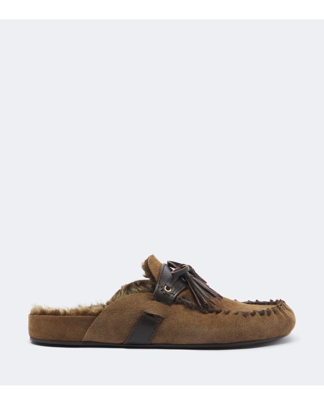Isabel Marant Brown Malvin Shearling-Lined Suede Mules