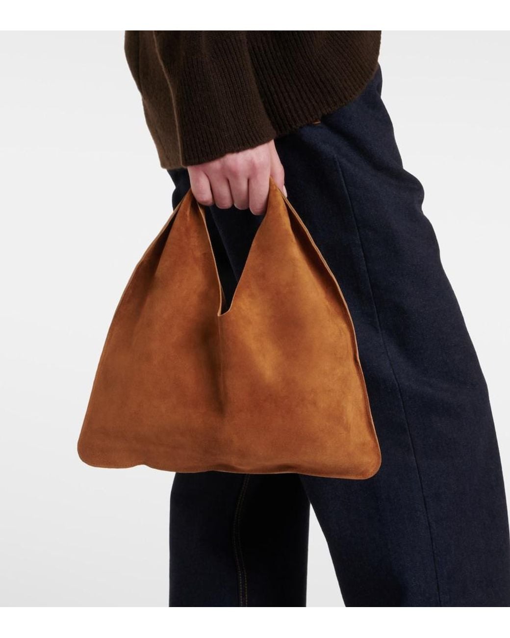 Cabas Bindle Small En Daim The Row en coloris Brown