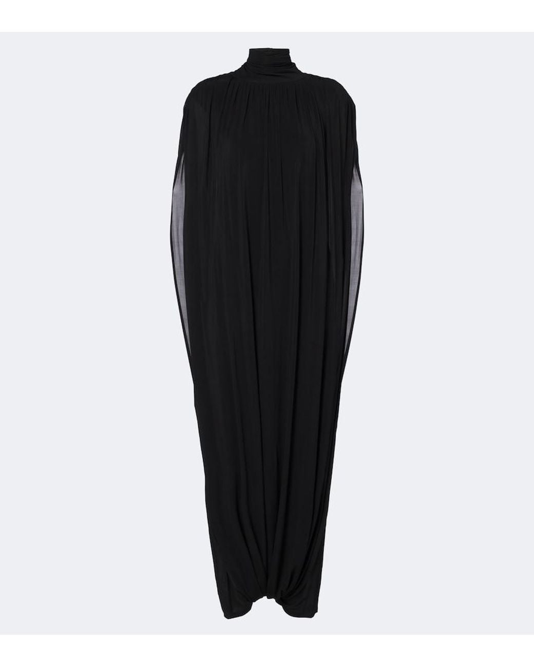 TOVE Black Eila Draped Jersey Maxi Dress