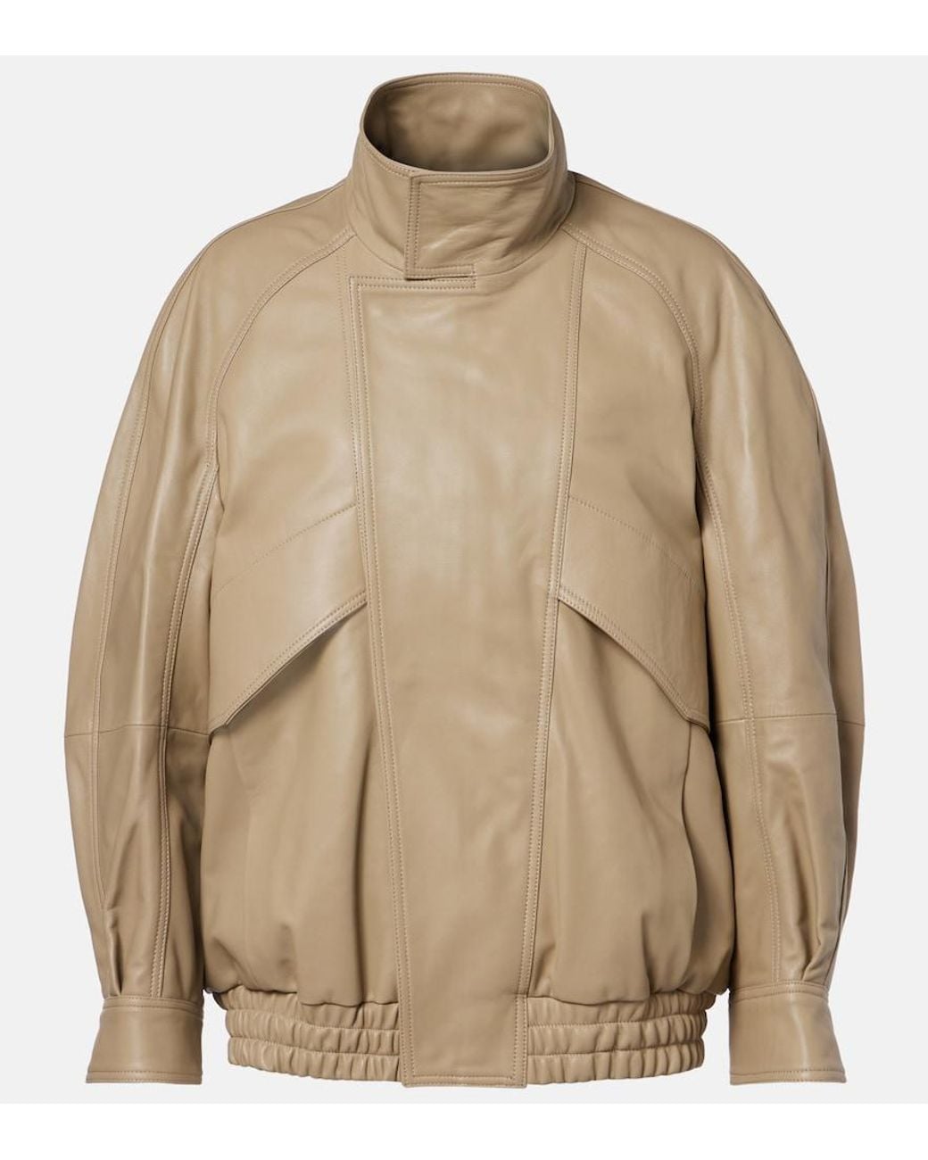 Nour Hammour Brown Ariste Leather Bomber Jacket