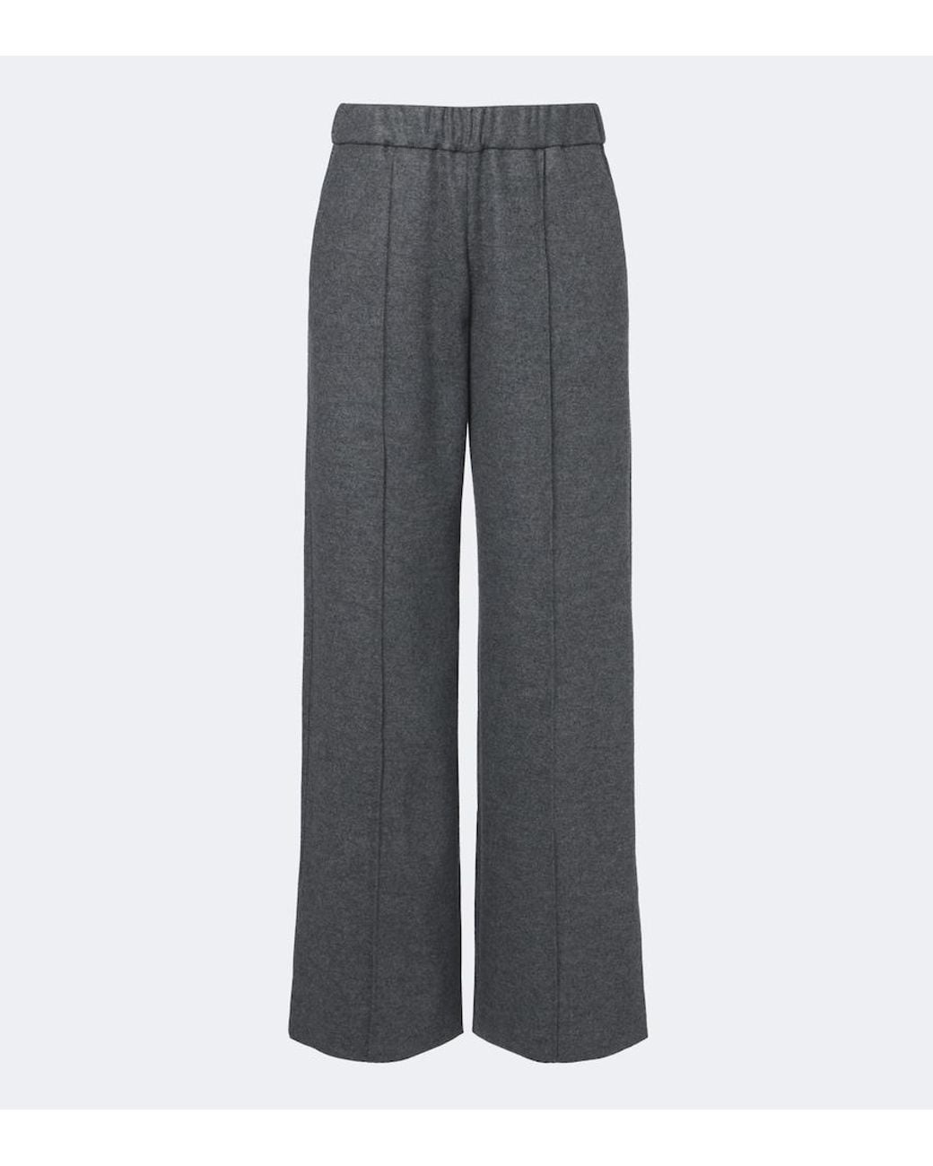 Jil Sander Gray Wool Wide-Leg Pants