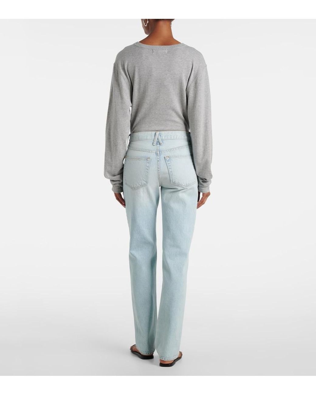 SLVRLAKE Denim Blue London High-Rise Straight Jeans